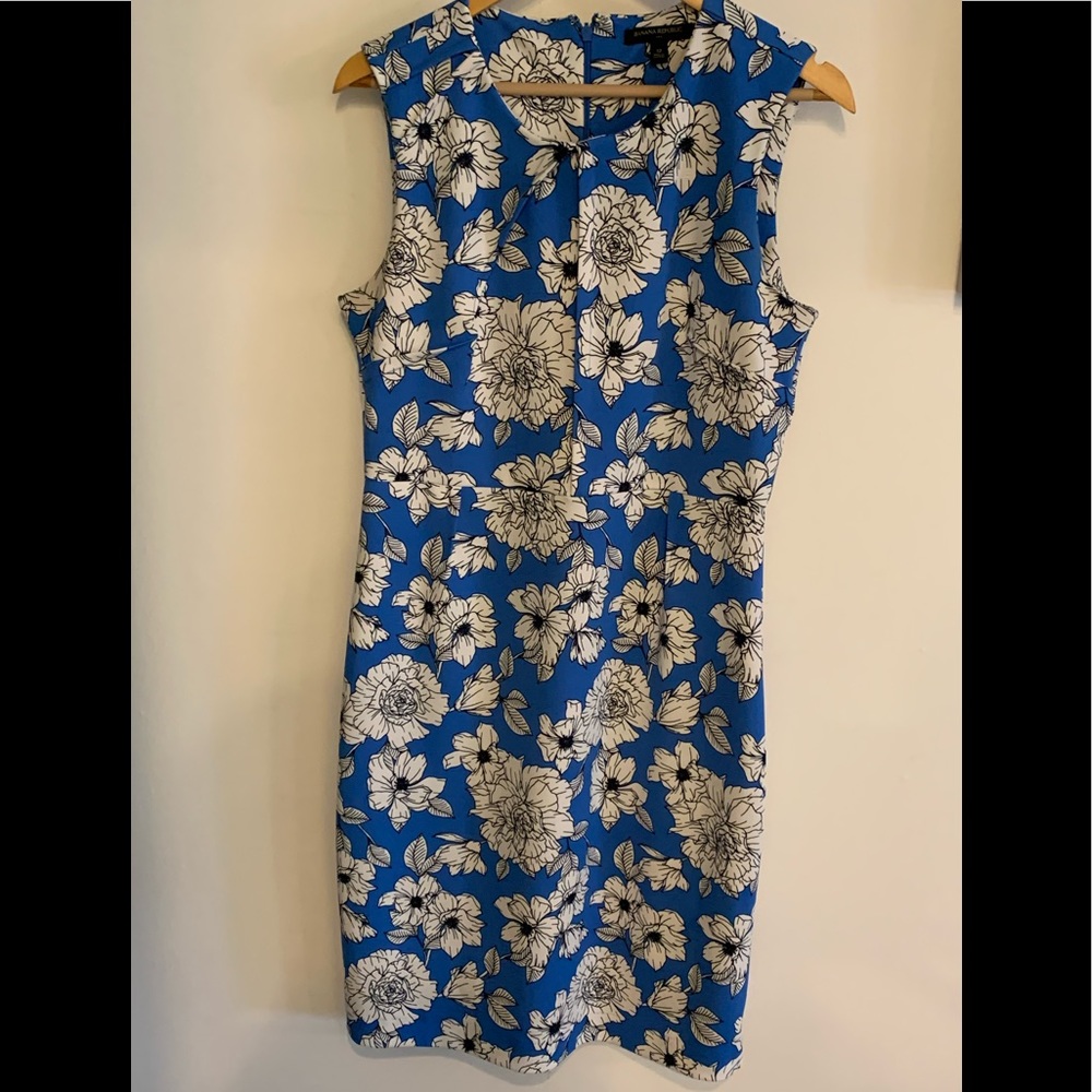 Banana Republic Blue Flowered Work Dress